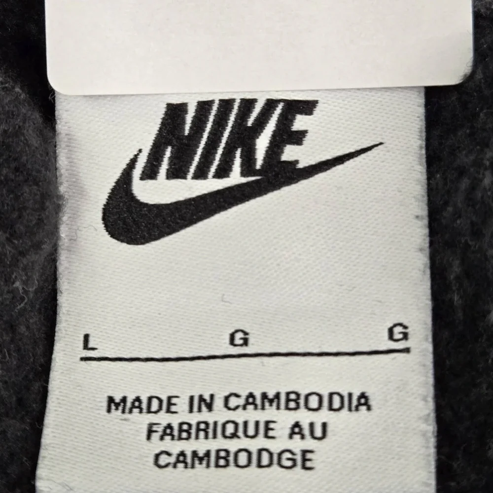 Nike‎ Men Activewear Pants L Black Swoosh Embroidery Sweatpants Fleece